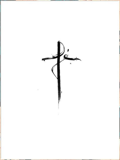 Christus Tattoo, Unique Cross Tattoos, Cosmos Tattoo, Small Cross Tattoos, Small Tattoos For Men, Small Cross Tattoo, Christ Tattoo, Simple Tattoos For Guys, Band Tattoos