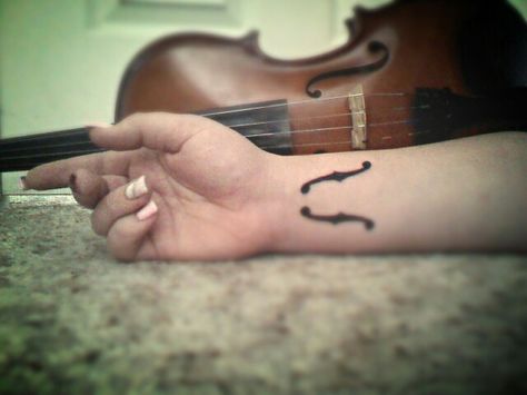 My Violin/ F-holes tattoo. <3 love it!!! F Hole Tattoo, Hole Tattoo, Violin Tattoo, Music Notes Tattoo, Tattoo Arm, Music Tattoo, Music Tattoos, Skin Art, Minimal Tattoo