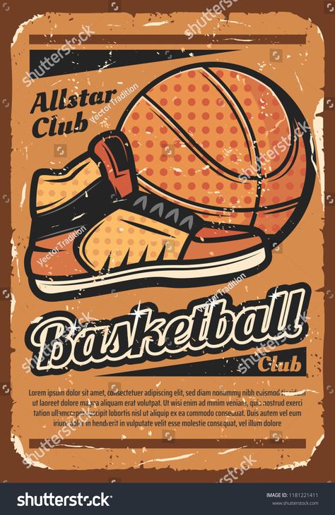 Grunge Banner, Old Grunge, Vintage Invitation, 70s Nostalgia, Bola Basket, American High School, Basketball Posters, Basketball Ball, Sports Graphics