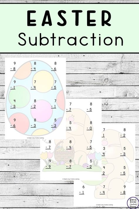 A great way to practice simple subtractions are these Easter Subtraction Pages. Easter Subtraction, Single Digit Subtraction, Study Craft, Study Ideas, Easter Printables, Study Unit, Easter, Education