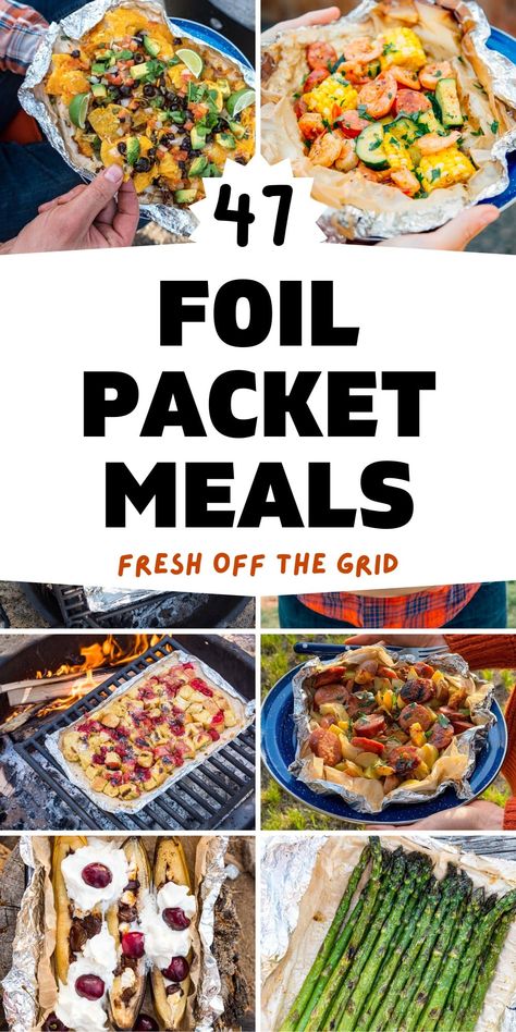 These foil packet meals are perfect for camping, tailgating, or just anytime you want an easy, mess-free meal! If you’re looking for camping meal inspiration, these no-fuss, no-mess foil packet recipes are the perfect solution. From chicken to beef to sausage and potatoes, you’ll find every option for delicious foil pack recipes here. Foil Packet Meals, Foil Packet, Foil Packets, Meal Ideas, Foil, Camping