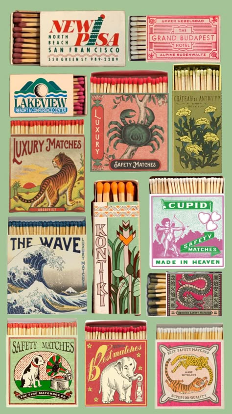 #matchbox #matches #wallpaper Old Match Boxes, Vintage Matchbook Art, Matchbox Aesthetic, Matchbox Painting, Matches Wallpaper, Match Book Art, Match Packaging, Matchbox Diy, Match Box Art