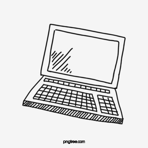 How To Draw A Laptop, Laptop Drawing Art, Laptop Png, Pc Drawing, Real References, Laptop Drawing, Laptop Illustration, Rat Drawing, Pencil Clipart