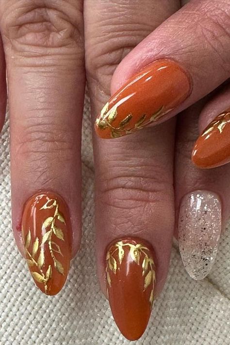 Copper Nails Designs, Turkey Nails, Thanksgiving Nail Designs, Thanksgiving Nail Art, Thanksgiving Nail, Stunning Nails, November Nails, Fall Manicure, Nail Art For Beginners