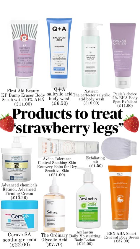 Treat strawberry legs Strawberry Skin, Strawberry Legs, Shaving Tips, Face Care Routine, Body Hygiene, Healthy Skin Tips, Facial Skin Care Routine, Skin Essentials, Body Care Routine