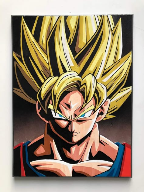 Goku Wall Painting, Goku Acrylic Painting, Goku Canvas Painting, Goku Drawing Color, Dbz Painting, Goku Drawing Sketch, Goku Illustration, Goku Painting, Goku Sketch