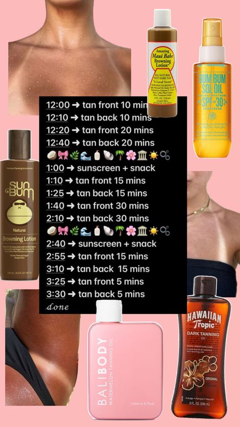 #tanning #tanningroutine #tanlines #summer #summer2024 Tanning Schedule, Tanning Goals, Summer Smell, How To Tan, Tanning Routine, Tanning Skin Care, Summer Skincare Routine, Summer Prep, Coconut Dream