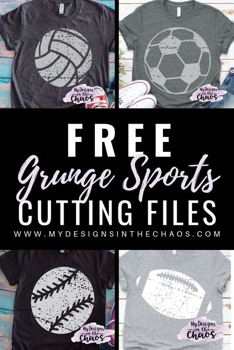 These free Grunge Sports Ball SVG files are great and no matter what sport you need one for we have you covered!  (Basketball also included in the post)  Head over and download yours today!  #freesvg #sportsmom #boymom #silhouette Projets Cricut, Cricut Explore Air, Cricut Free, Cricut Craft Room, Diy Cricut, Silhouette Cameo Projects, Cricut Tutorials, Cameo Projects, Sports Mom