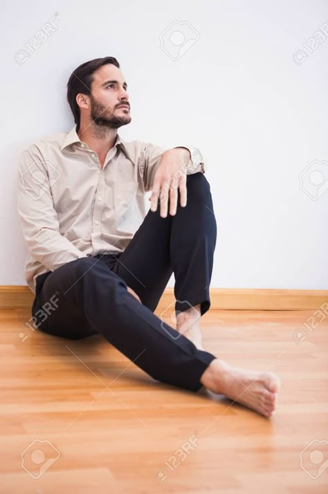 Sitting Against Wall Pose, Leaned Over Pose, Man Leaning Against Wall, Sitting Against Wall, Against Wall Pose, Leaning Against Wall, Sitting Pose Reference, Sitting Poses, Man Sitting