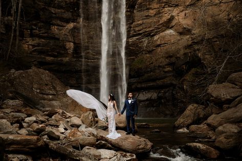 Authentic Collective - Wandering Weddings Toccoa Falls, Chattahoochee National Forest, Waterfall Wedding, Smallest Wedding Venue, Artistic Wedding Photography, Water Wedding, Elopement Packages, Beach Ceremony, Couple Photoshoot Poses