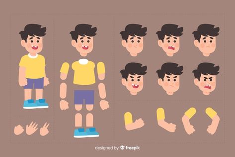 Cartoon character for motion design Free... | Free Vector #Freepik #freevector #design Character For Animation, Character Flat Design, Animation Character Drawings, 2d Character Animation, Character Rigging, Identity Design Inspiration, Illustrator Design Tutorial, Vector Character Design, Animation Character