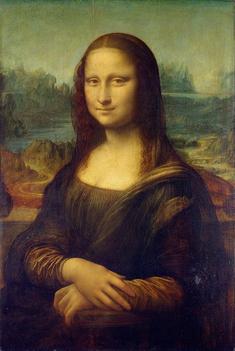 Mona Lisa, by Leonardo da Vinci, from C2RMF retouched - Louvre - Wikipedia Paintings I Love, Pyramid, Mona Lisa, Louvre, Paintings, Quick Saves