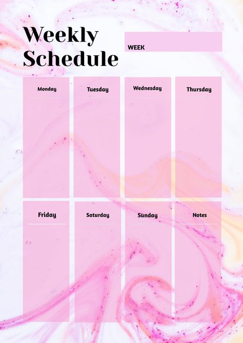 Pretty in Pink Weekly Planner Template prettyplanner #darkmodeplanner👊 Schedule Astethic, Weekly Availability Template, Weekly Planner Pink, Pink Weekly Planner, Week Template, Cute Daily Planner, Daily Planner Printables Free, Free Printables Organization, Week Schedule