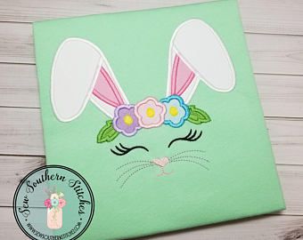 Easter bunny applique | Etsy Face Applique, Bunny Applique, Bunny Face, Easter Art, Embroidery Shop, Applique Designs, Machine Embroidery Design, Easter Crafts, Embroidery Machine