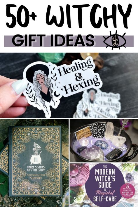 Metaphysical Gifts Diy, Witchy Birthday Presents, Birthday Gifts For Witches, Gifts For Pagans, Witchy Mystery Box Ideas, Witchy Stocking Stuffers, Witch Present Ideas, Diy Mystical Gifts, Witchy Birthday Gift Ideas