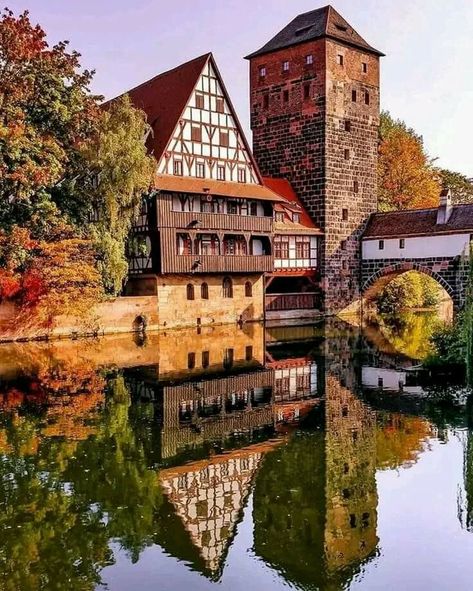 Germany Travel Destinations, Quote Beautiful, Nuremberg Germany, Yoga Online, Cities In Germany, Colourful Buildings, Beautiful Autumn, Round Trip, Beautiful Place