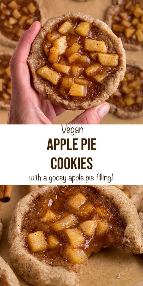 Apple Pie Filling Recipes Healthy, Apple Pie Dairy Free, Fried Apple Dessert Recipes, Cookie Recipes Dairy Free, Easy Vegan Dessert Healthy, Halloween Apple Dessert Ideas, Easy Vegan Breakfast Ideas Healthy, Unique Pastry Recipes, Easy Vegan Pie Recipes