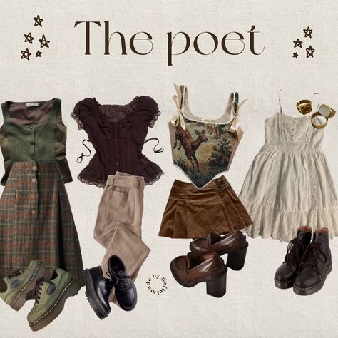 Poet Dress Outfit, Mythcore Aesthetic Outfits, Poet Core Outfits, Charlottecore Style, Fairy Outfit Ideas Summer, Fairy Inspired Outfit Casual, Regency Core Outfit, Poet Outfit Aesthetic, Poet Aesthetic Outfits