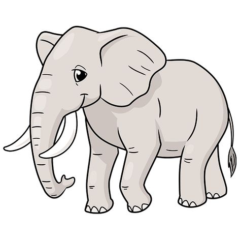 How to Draw an Elephant - Really Easy Drawing Tutorial How To Draw An Elephant, Elephant Drawing For Kids, Elephant Line Drawing, Easy Elephant Drawing, Elephant Drawings, Elephants For Kids, Kid Drawings, Draw An Elephant, Cute Elephant Cartoon