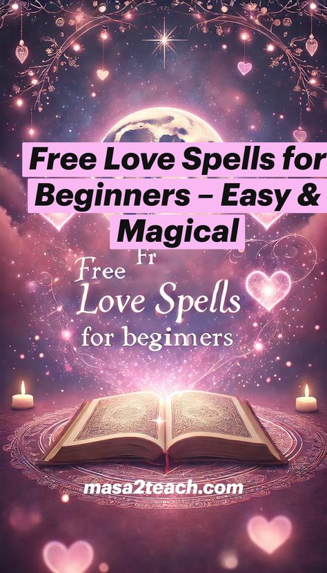 Ready to invite love into your life? These free love spells for beginners are simple, effective, and full of magic! Whether you're new to witchcraft or just curious, these spells will help you manifest romance with ease. 💕✨ Manifest Romance, Spells For Beginners, Powerful Love Spells, Wiccan Spell Book, Free Love, Wiccan Spells, Candle Magic, Magic Spells, Love Spells