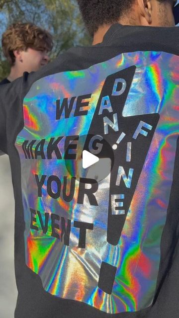 Dang Fine Rentals & Designs on Instagram: "IF YOU SEE A CREW DRESSED LIKE THIS… FOLLOW THEM 👏….THEY MAKE THE MAGIC ✨
.
NEW HOLOGRAM TEAM SHIRT DROP ⚡️ in time for the most UNREAL HOLOGRAM setup ⚡️⚡️

Always Making It DANG FINE ⚡

Head to our website | LINK IN BIO | & fill out our event form so we can get started in making your DANG FINE EVENT come to life ⚡️

#makingitDANGFINE #dangfinerentals #corporateeventdesign #eventdesigning #creativeeventdesign #holidaypartyideas #weddingdesignideas #designdetails #arizonaevents #arizonaeventdesign #eventrentals #birthdaypartydecoration #experientialmarketing #artinstallations #woodworking #fabrication #dangfine #itsadangfinelife #creativeagency #creativestudio
." Corporate Event Design, Experiential Marketing, Team Shirt, Team Shirts, Website Link, Drop In, Creative Agency, Creative Studio, Installation Art