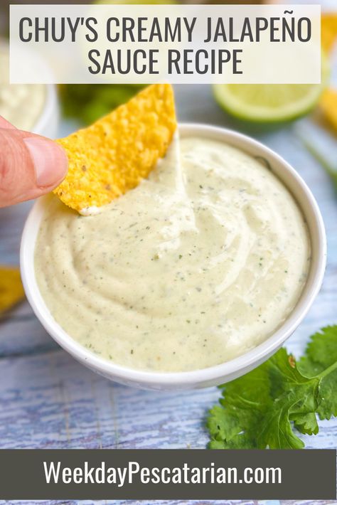 Sweet Jalapeno Sauce, Jalapeno Sauce For Tacos, Garlic Jalapeno Sauce, Creamy Jalapeno Ranch Dip, Chuys Green Sauce Recipe, Pupusa Toppings, Jalapeno White Sauce, Jalapeno Cream Cheese Sauce, Jalapeño Cream Cheese Sauce