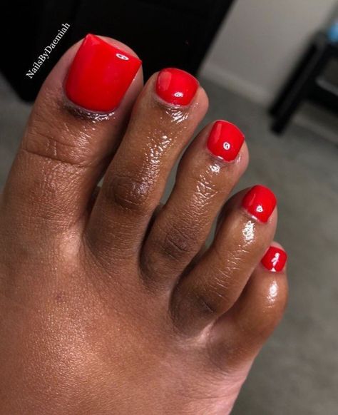 Toes Nails French Tip, Red Acrylic Toes, Red Nails And Toes, Red Toe Nails, Shellac Toes, Drippy Nails, French Toe Nails, French Tip Toes, Jordan Year