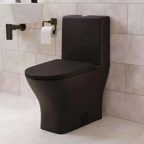 Swiss Madison Sublime II Dual-Flush Round One-Piece Toilet (Seat Included) & Reviews - Wayfair Canada High Tech Toilet, One Piece Toilet Seat, Toilet Seat Design, La Bathroom, Compact Toilet, Condo Bathroom, Colorado Ranch, Round Toilet, Conserve Water