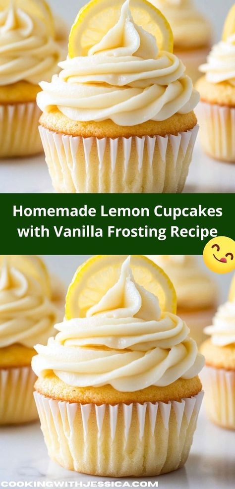 Searching for a quick and tasty dessert recipe? These Homemade Lemon Cupcakes with Vanilla Frosting are easy to whip up and perfect for sharing. Enjoy a burst of citrus that brightens any gathering! Vanilla Frosting Recipe, Creamy Vanilla Frosting, Homemade Vanilla Cupcakes, Vanilla Frosting Recipes, Lemon Cupcake Recipe, Lemon Tarts, Lemon Buttercream Frosting, Lemon Buttercream, Lemon Cupcakes