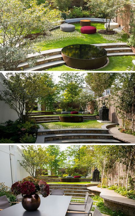 13 Multi-Level Backyards To Get You Inspired For A Summer Backyard Makeover! Sloped Backyard, Summer Backyard, Modern Landscape Design, Casa Exterior, Backyard Retreat, Beautiful Backyards, Backyard Makeover, Backyard Patio Designs, Modern Landscaping