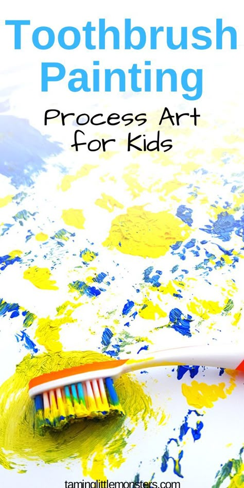 Paint Activities For Infants, Paint Craft For Preschoolers, Exploring Art With Preschoolers, Fine Motor Skills Art Projects, Toothbrush Painting Preschool, Infant Process Art Activities, Painting Preschool Ideas, Kindergarten Painting Activities, Toothbrush Crafts For Toddlers