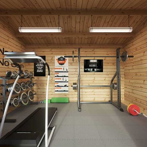 What to Consider When Turning A Log Cabin into a Home Gym – Jack's Garden Store Blog Shed Gym Ideas, Cabin Gym, Shed Gym, Gym Shed, Garden Log Cabins, Home Gym Set, Old Bookcase, Home Essence, Cabins For Sale