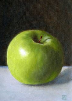 Oil Painting Basics, Apple Drawing, Oil Paintings On Canvas, Apple Painting, Art Fruit, Apple Art, Oil Pastel Art, Food Painting, Fruit Painting