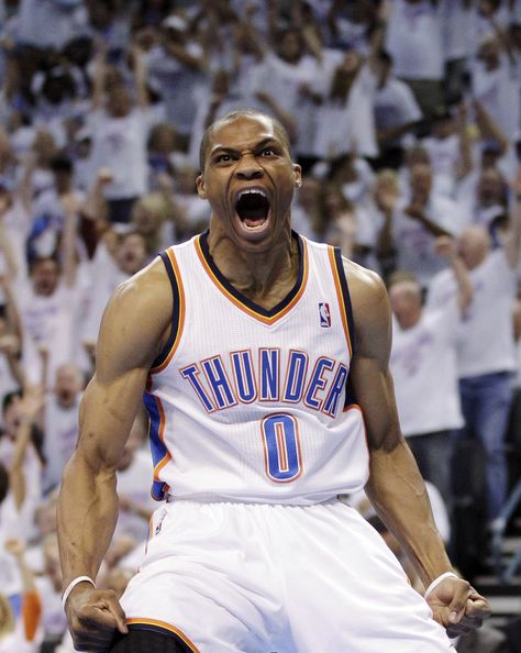 Russel Westbrook in beast mode Fantasy Basketball, Football Playoffs, Okc Thunder, Russell Westbrook, Sports Figures, Western Conference, Nba Playoffs, Oklahoma City Thunder, Nba Jersey