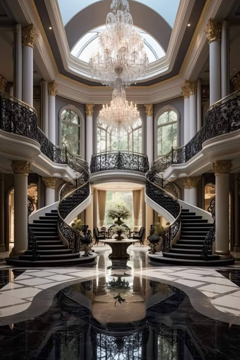 Beautiful Mansions Luxury, Luxury Bungalow, Castle House Design, Modern Castle, Luxury Staircase, Luxury Mansions Interior, Futuristic Home, Dream Mansion, Dream Life House