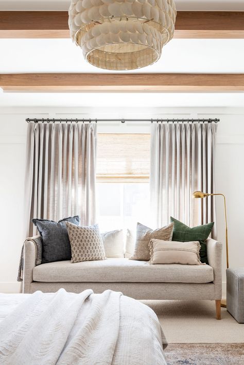 Layered Coastal Netflix Bedroom Remodel - Studio McGee Mcgee Home, Makeover Studio, Apartment Decoration, Furniture Office, Studio Mcgee, Master Bed, Primary Bedroom, Cozy Reading Nook, Sofa Shop