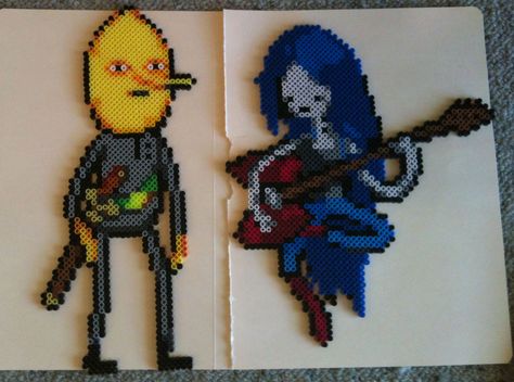 Adventure Time perler bead sprites Adventure Time Perler Beads Marceline, Mlp Fuse Beads, Perler Adventure Time, Marceline Perler Beads, Adventure Time Perler Bead Patterns, Bmo Perler Beads, Marceline Pixel Art, Adventure Time Perler Beads, Adventure Time Pixel Art