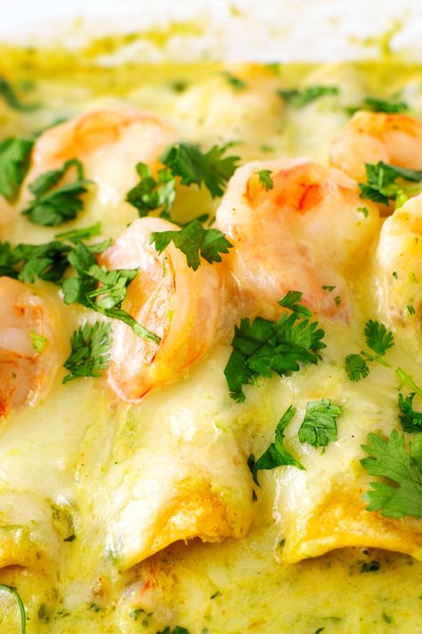 Shrimp Enchiladas Recipes, Enchiladas Mexicanas, Seafood Enchiladas, Shrimp Enchiladas, Mexican Enchiladas, Pineapple Shrimp, Recipes Shrimp, Recipes Seafood, Cheese Enchiladas