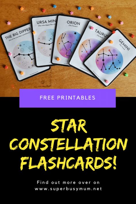 Pipe cleaner star constellations! {free printable flash cards included!} Pipe Cleaner Star, Constellation Activities, Constellation Craft, Space Vocabulary, Astronomy Activity, Camp Themes, Moon Facts, Space Activities For Kids, Famous Star