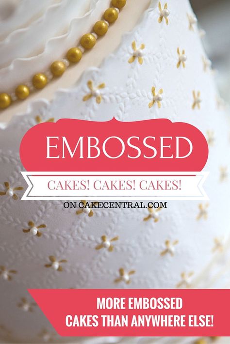 Beautiful Embossed Wedding Cakes Embossed Wedding Cake, Bas Relief Wedding Cake, New Dimension, Cake Decorating Tutorials, Rolling Pin, Shower Cakes, Cake Inspiration, Baby Shower Cakes, Birthday Cakes