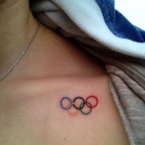 Olympic Rings Tattoo, Olympic Tattoo, Swimming Tattoos, Rings Tattoo, Minimalistic Tattoos, Lantern Tattoo, Shape Tattoo, Olympic Rings, Detailed Tattoo