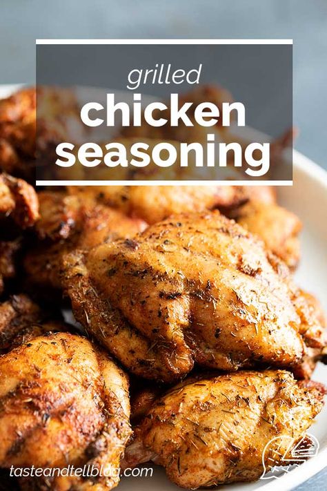 Easy and made from spices and herbs you probably already have on hand, this Grilled Chicken Seasoning turns boring chicken into something special. #recipe #chicken #grilling #grilled #seasoning #summer Seasoning For Grilled Chicken, Ww Sauces, Grilled Chicken Seasoning, Chicken Seasoning Recipes, Braised Chicken Breast, Spicy Grilled Chicken, Cooking Outdoors, Grilling Ideas, Poultry Dishes