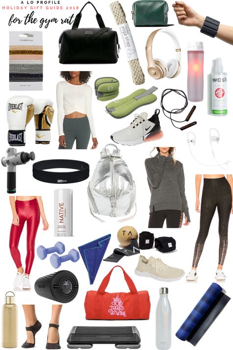 Gifts for the Gym Rat #ALoProfile #holidaygiftguide #fitness #getfit #casualstyle #gymjunkie #christmasideas #workoutclothes #workoutaccessories Gift Ideas For Gym Rats, Gym Girl Gift Ideas, Gym Rat Gifts, Fitness Gift Basket, Gym Rat Gift, Men Gym Wear, Workout Board, Gym Bag Essentials, Fitness Gift