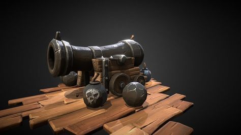 Textured Pirate Cannon for my “Artist in Residence” Scene for Sketchfab.<br>Check out and follow my progress here.<br>https://forum.sketchfab.com/t/artist-in-residence-pirate-treasure/9359 Pirate Cannon, Pirate Room, Artist In Residence, Cabin Furniture, Unity 3d, Game Props, Pirate Treasure, Game Concept, Prop Design