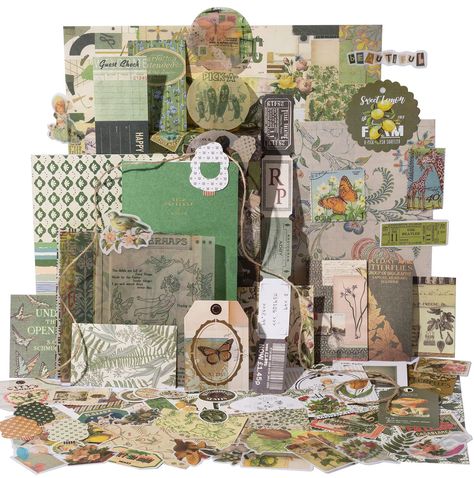 PRICES MAY VARY. 【Aesthetic Scrapbooking kit】 A large collection of green theme junk journal kit, perfect for scrapbooking beginners or journaling enthusiasts. 【Forest Themed Junk Journal Ephemera Pack】 Each kit comes with forest themed Junk Journal supplies, including 2pcs large aesthetic paper, 4pcs Vintage Scrapbook Paper, 6pcs translucent sulfuric acid paper, a grid TN notebook, 4pcs coated paper bookmark, 10pcs scrapbook stickers, 6 pcs photo frame, 6pcs smooth coated paper, 4pcs lable fram Bullet Journal Materials, Aesthetic Scrapbook, Supplies Aesthetic, Aesthetic Journaling, Vintage Scrapbook Paper, Journaling Kit, Planner Diy, Junk Journal Supplies, Journaling Kits