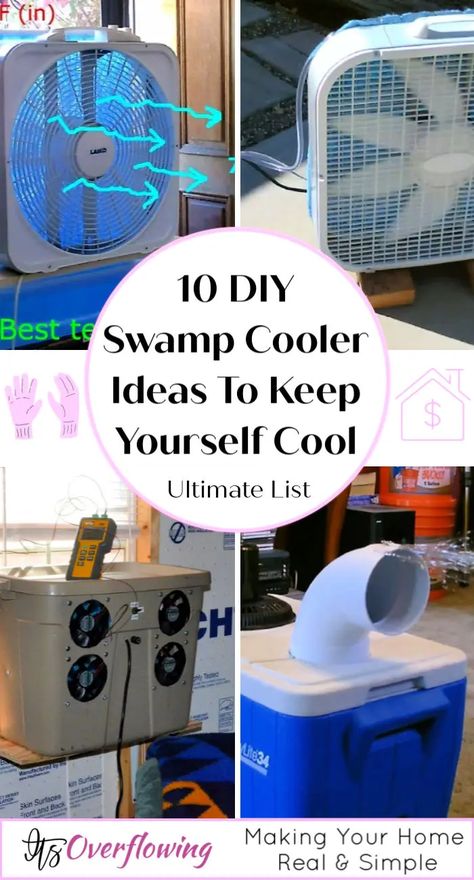 10 Homemade DIY Swamp Cooler Ideas To Keep Yourself Cool Garage Cooling Ideas, Homemade Swamp Cooler, Homemade Humidifier, Diy Swamp Cooler, Homemade Cooler, Homemade Ac, Homemade Air Conditioner, Diy Air Purifier, Solar Pool Heater Diy