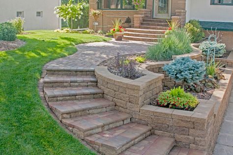 Diy Garden Landscaping, Eco Village, Country Fences, Sloped Backyard, Landscaping Retaining Walls, Farm Stuff, Garden Steps, Walled Garden, Patio Landscaping