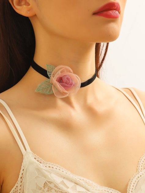 Tattoo Choker, Pink Collar, Flower Decor, Flower Fashion, Amazing Products, Flower Decorations, Choker, Women's Fashion, Fashion Jewelry