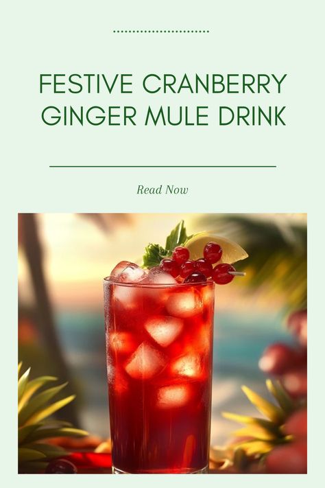 A festive Cranberry Ginger Mule drink recipe perfect for holiday gatherings, showcasing vibrant flavors with cranberry and ginger. Ginger Brandy Cocktails, Ginger Beer Christmas Cocktail, Bourbon Mule, Ginger Mule, Cranberry Ginger Ale, Juice Making, Mule Drink, Brandy Cocktails, Elegant Glasses