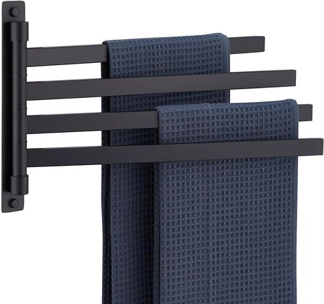 Amazon.com: KOKOSIRI Bathroom Towel Bars Swivel Towel Rails Matte Black Swing Out Hand Towel Holder 4-Arm for Bath Kitchen Wall Stainless Steel B5007BK-A4 : Tools & Home Improvement Bathroom Towel Bars, Bathroom Towel Rod, Towel Rod, Hand Towel Holder, Bathroom Towel Bar, Towel Bars, Bathroom Towel, Diy Installation, Bathroom Hardware